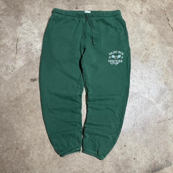 Green Dairy Boy New York Sweatpants - Picture 1 of 8